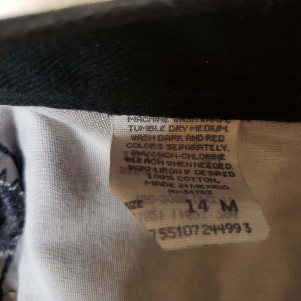 Authentic Mom Jeans- Vintage Black Denim Riders 14 Med - Picture 4 of 4